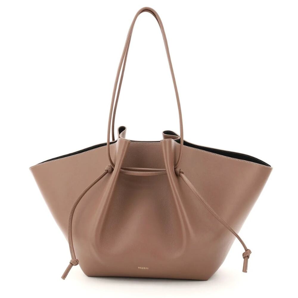 Yuzefi Mochi Large Tote Bag Brown Leather Designer Contemporary Minimalist